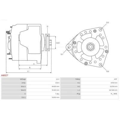 Generator / Alternator AS-PL A6027