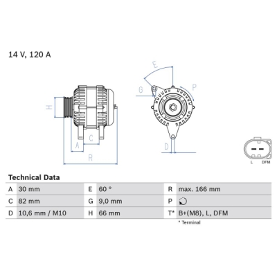 Generator / Alternator BOSCH 0 986 044 330