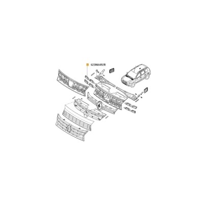 Ornament cromat grila radiator dreapta inferior ORIGINAL RENAULT 623866492R