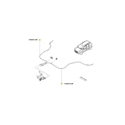 Cablu, frana de parcare ORIGINAL RENAULT 36 40 022 34R