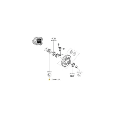Simering, diferential ORIGINAL RENAULT 7701474122