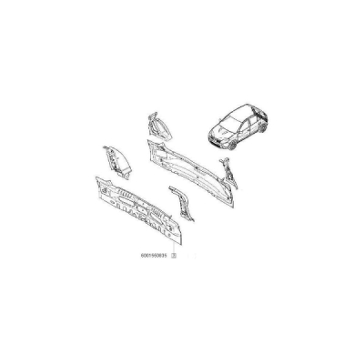 Dublura jupa spate as ORIGINAL RENAULT 6001550835