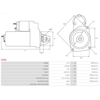 Demaror AS-PL S3052