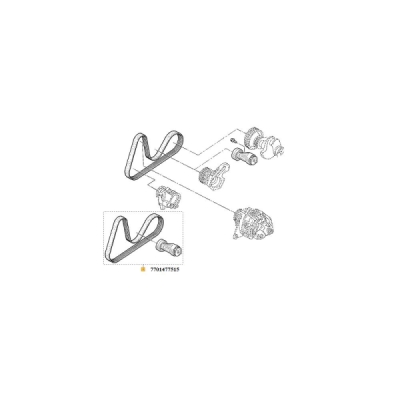 Set curea transmisie cu caneluri ORIGINAL RENAULT 77 01 477 515