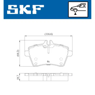 Set placute frana SKF VKBP 80105