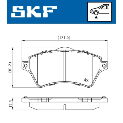 Set placute frana SKF VKBP 80375