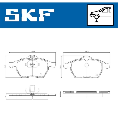 Set placute frana SKF VKBP 80593