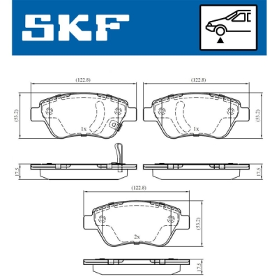 Set placute frana SKF VKBP 80017 A