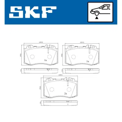 Set placute frana SKF VKBP 80198 E