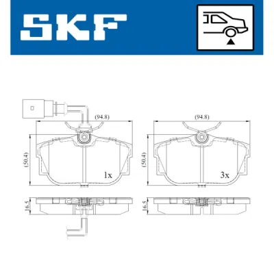Set placute frana SKF VKBP 90493 E