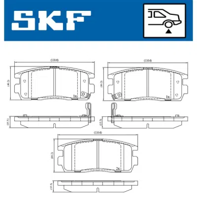Set placute frana SKF VKBP 90556 A