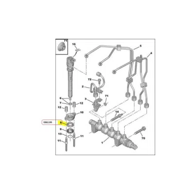Inel etansare, injector ORIGINAL PSA 1609848080
