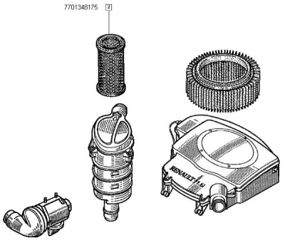 Filtru aer ORIGINAL RENAULT 7701348175