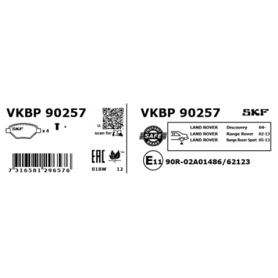 Set placute frana SKF VKBP 90257
