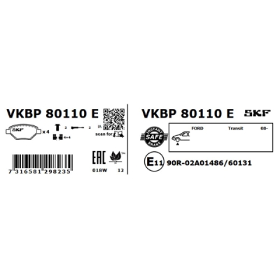 Set placute frana SKF VKBP 80110 E