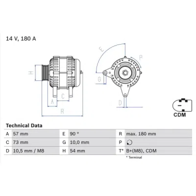 Generator / Alternator BOSCH 0 986 082 200