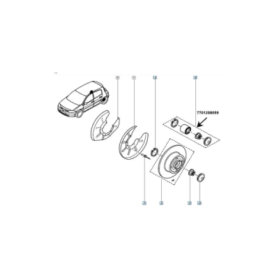 Set rulment roata ORIGINAL RENAULT 7701 208 059