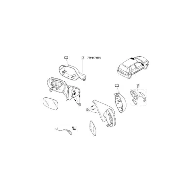 Oglinda exterioara ORIGINAL RENAULT 7701471856