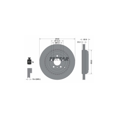 Disc frana TEXTAR 92150903