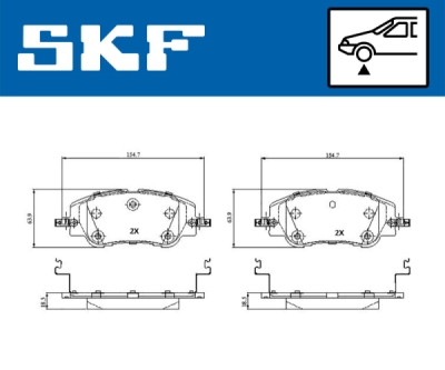 Set placute frana SKF VKBP 81348