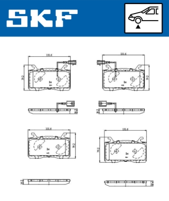 Set placute frana SKF VKBP 81368 E