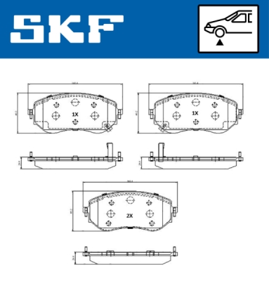Set placute frana SKF VKBP 81336 A