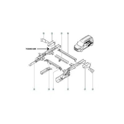 Lonjeron spate ORIGINAL RENAULT 755096149R