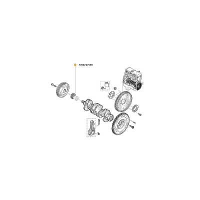 Roata dintata, arbore cotit ORIGINAL RENAULT 7700747599
