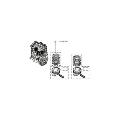 Set segmenti piston ORIGINAL RENAULT 7701474857