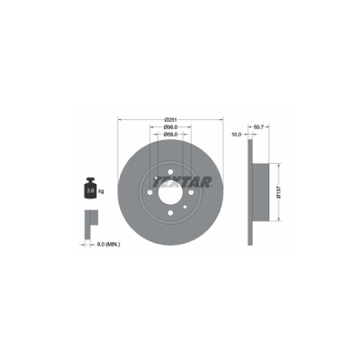 Disc frana TEXTAR 92034203