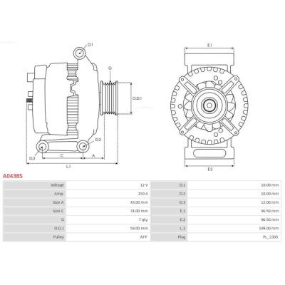 Generator / Alternator AS-PL A0438S