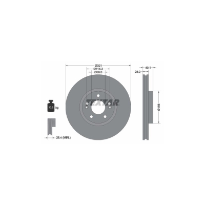 Disc frana TEXTAR 92166005