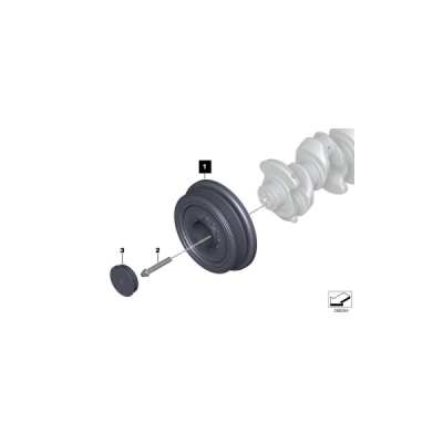 Fulie curea, arbore cotit ORIGINAL BMW 11238512072