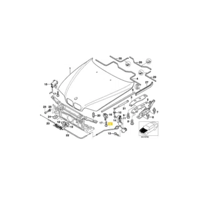 Cablu, capota motor ORIGINAL BMW 51238176595