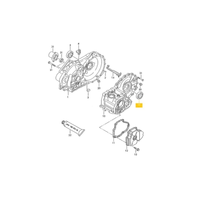 Simering, diferential ORIGINAL VW GROUP 02M301189G