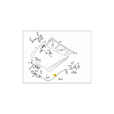 Trosul de deblocare a capotei Vito ORIGINAL MERCEDES A6397500359