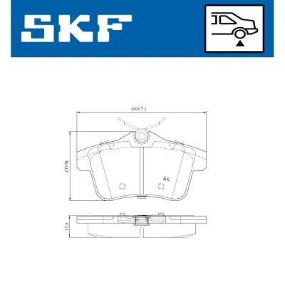 Set placute frana SKF VKBP 90030