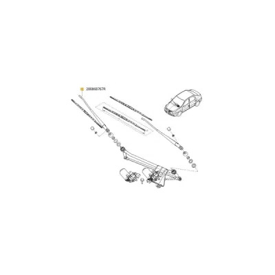 Brat stergator, parbriz ORIGINAL RENAULT 28 88 687 67R
