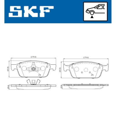 Set placute frana SKF VKBP 80151