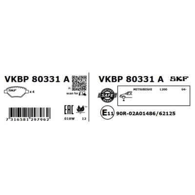 Set placute frana SKF VKBP 80331 A