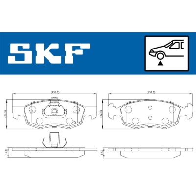 Set placute frana SKF VKBP 80294