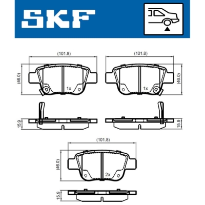 Set placute frana SKF VKBP 90384 A