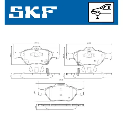Set placute frana SKF VKBP 80131 A