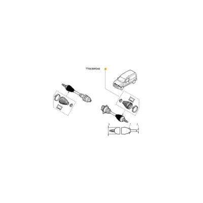 Ansamblu burduf, articulatie planetara ORIGINAL RENAULT 7701209241
