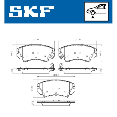 Set placute frana SKF VKBP 80264 A