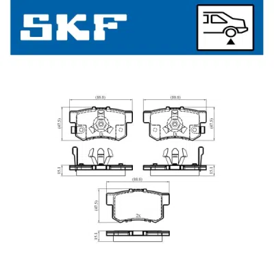 Set placute frana SKF VKBP 90397 A