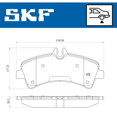 Set placute frana SKF VKBP 90149