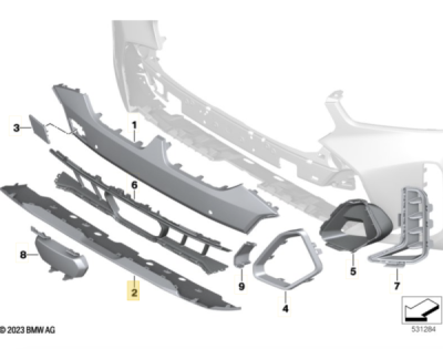 Ornamente bară de protecție, vopsite, partea inferioară ORIGINAL BMW 51118086000