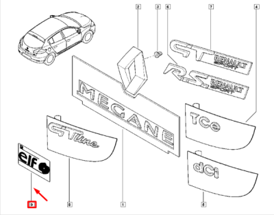 Monograma ELF ORIGINAL RENAULT 8200624691