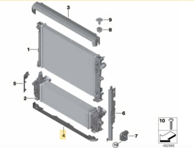 Ghidaj aer inferior radiator ORIGINAL BMW 17118589087